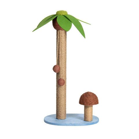 Cat palm/mushroom scratching post made of sisal.
