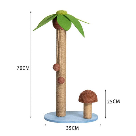 Cat palm/mushroom scratching post made of sisal.